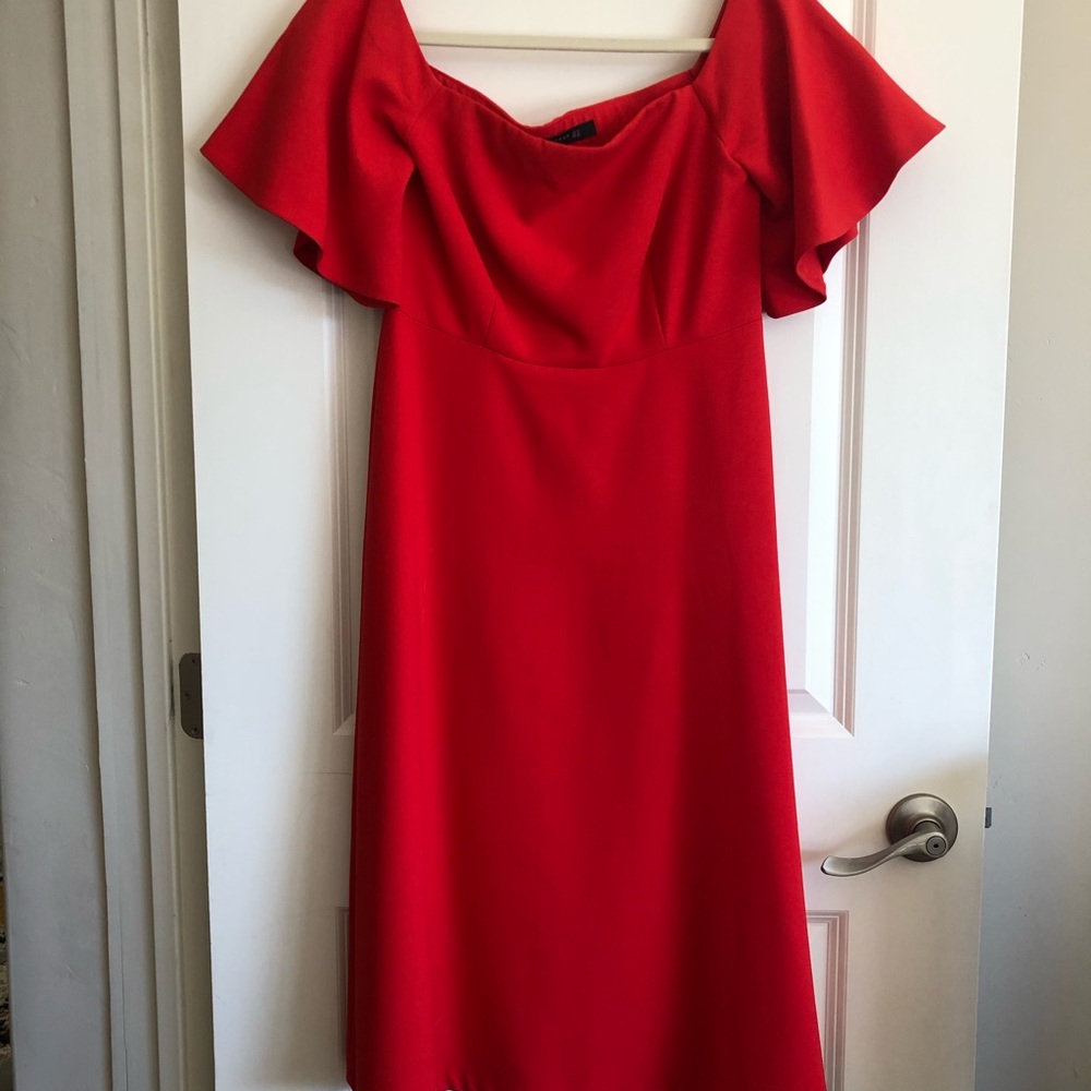 Zara off the shoulder midi dress